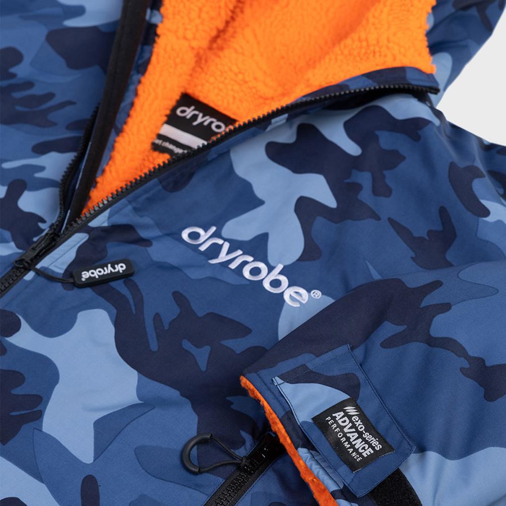 dryrobe Advance Long Sleeve Changing Robe - Blue Camo / Orange Extra Image 3